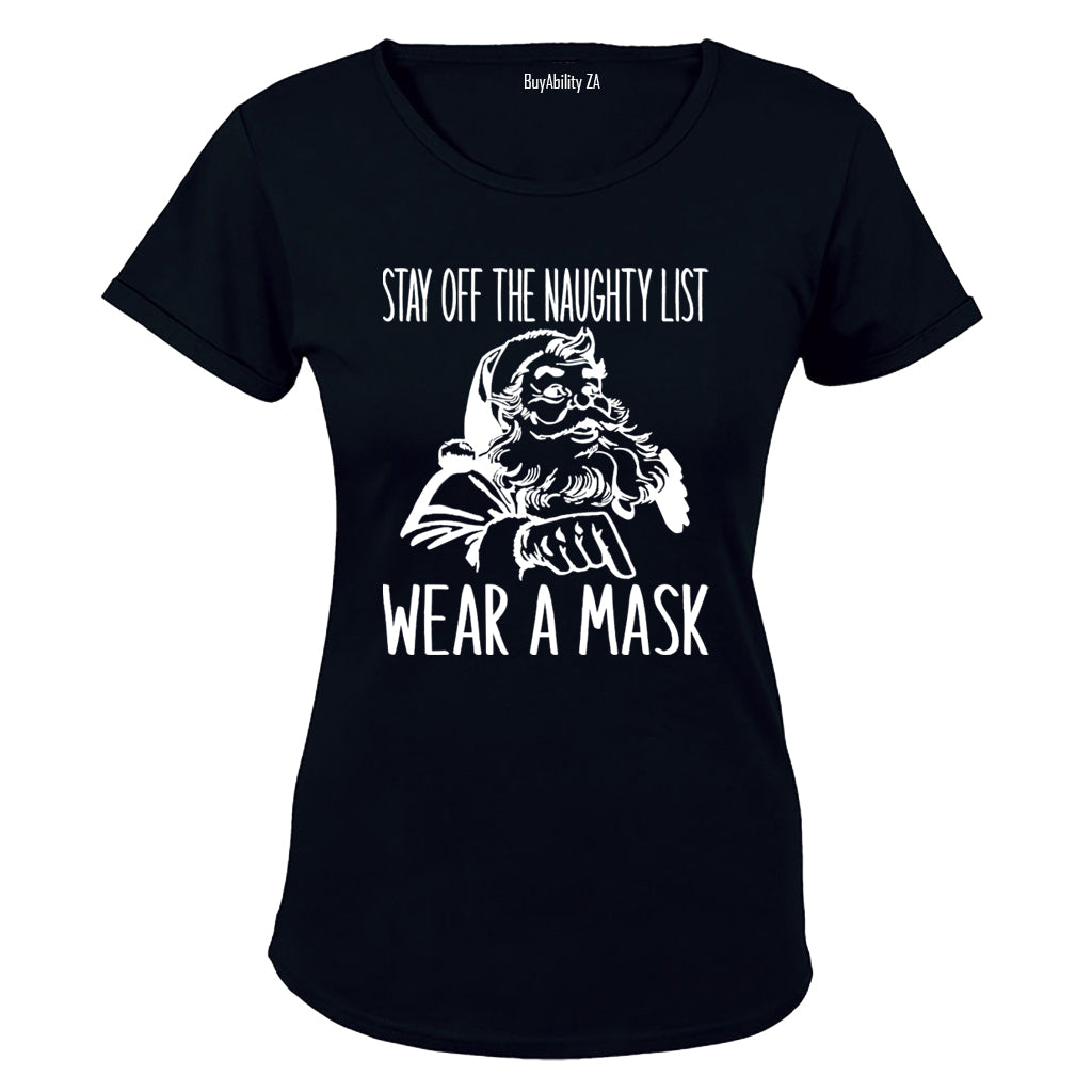 Santa - Wear A Mask - Christmas - Ladies - T-Shirt