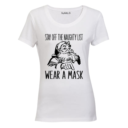 Santa - Wear A Mask - Christmas - Ladies - T-Shirt