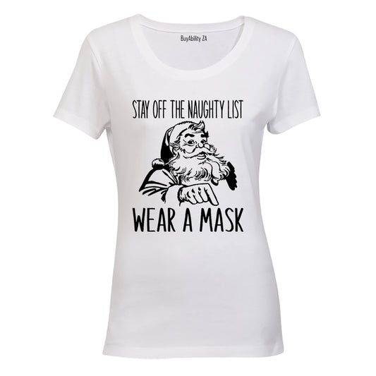 Santa - Wear A Mask - Christmas - Ladies - T-Shirt