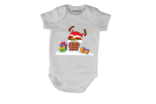 Santa Got Stuck - Christmas - Baby Grow