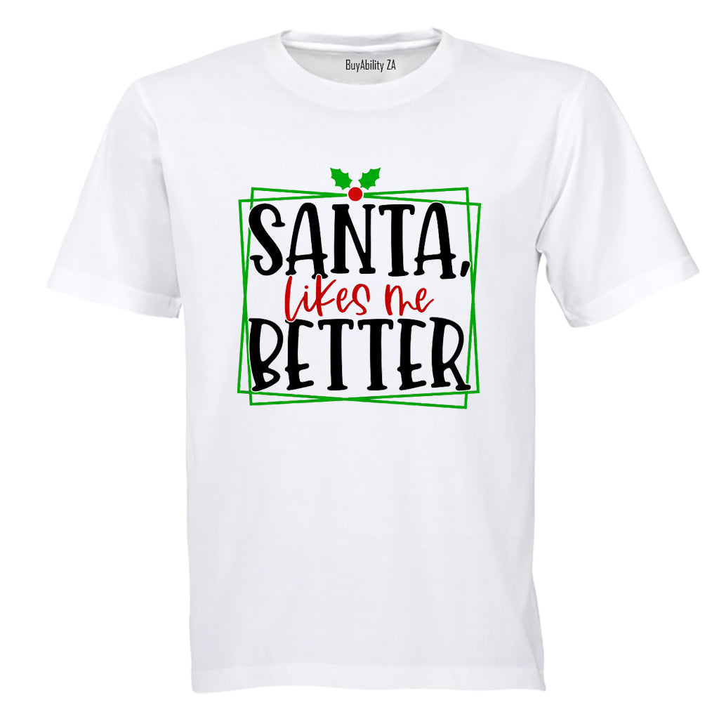 Santa Likes Me Better - Christmas - Kids T-Shirt