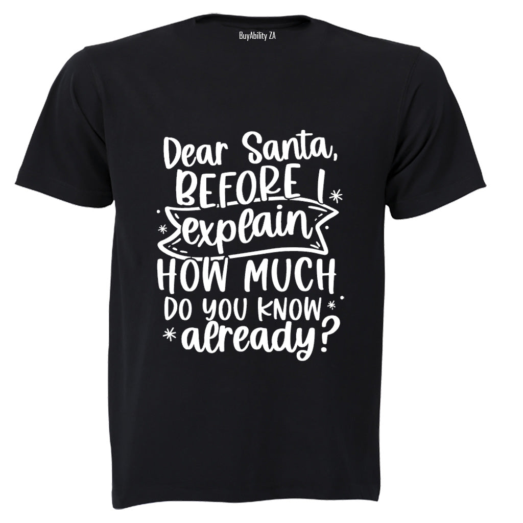 Santa, Before I Explain - Christmas - Kids T-Shirt
