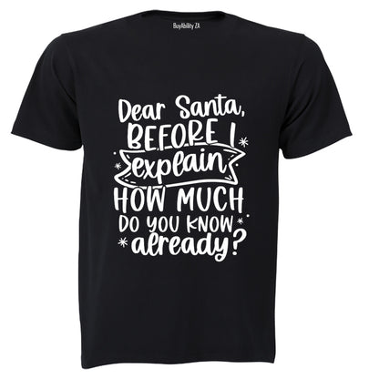 Santa, Before I Explain - Christmas - Kids T-Shirt