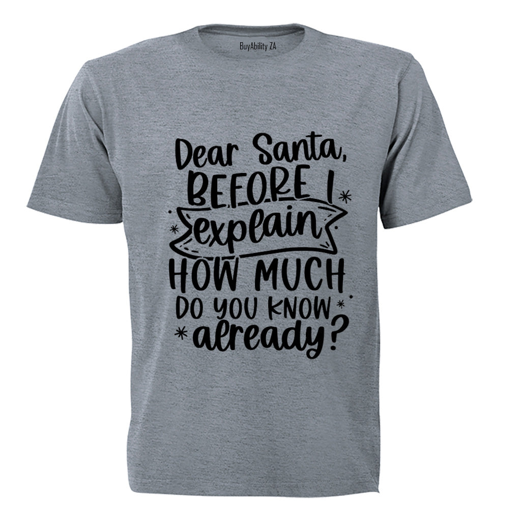 Santa, Before I Explain - Christmas - Kids T-Shirt