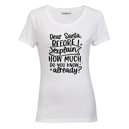 Santa, Before I Explain - Christmas - Ladies - T-Shirt