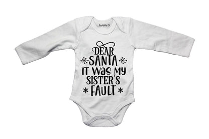 Santa, My Sister's Fault - Christmas - Baby Grow