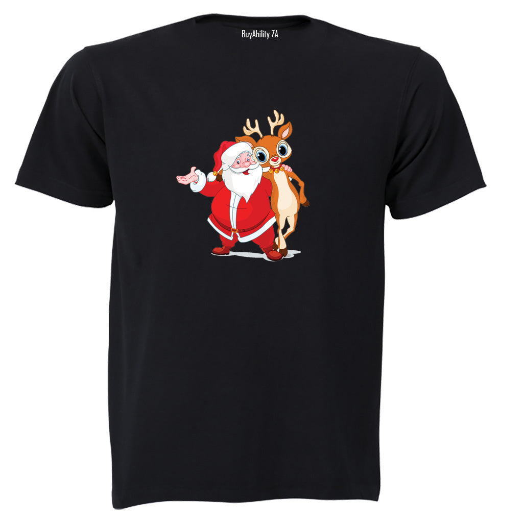 Santa & Rudolph - Christmas - Kids T-Shirt