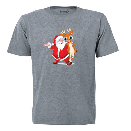 Santa & Rudolph - Christmas - Kids T-Shirt