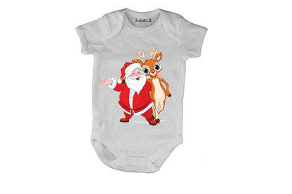 Santa & Rudolph - Christmas - Baby Grow