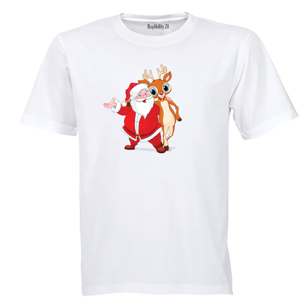 Santa & Rudolph - Christmas - Kids T-Shirt