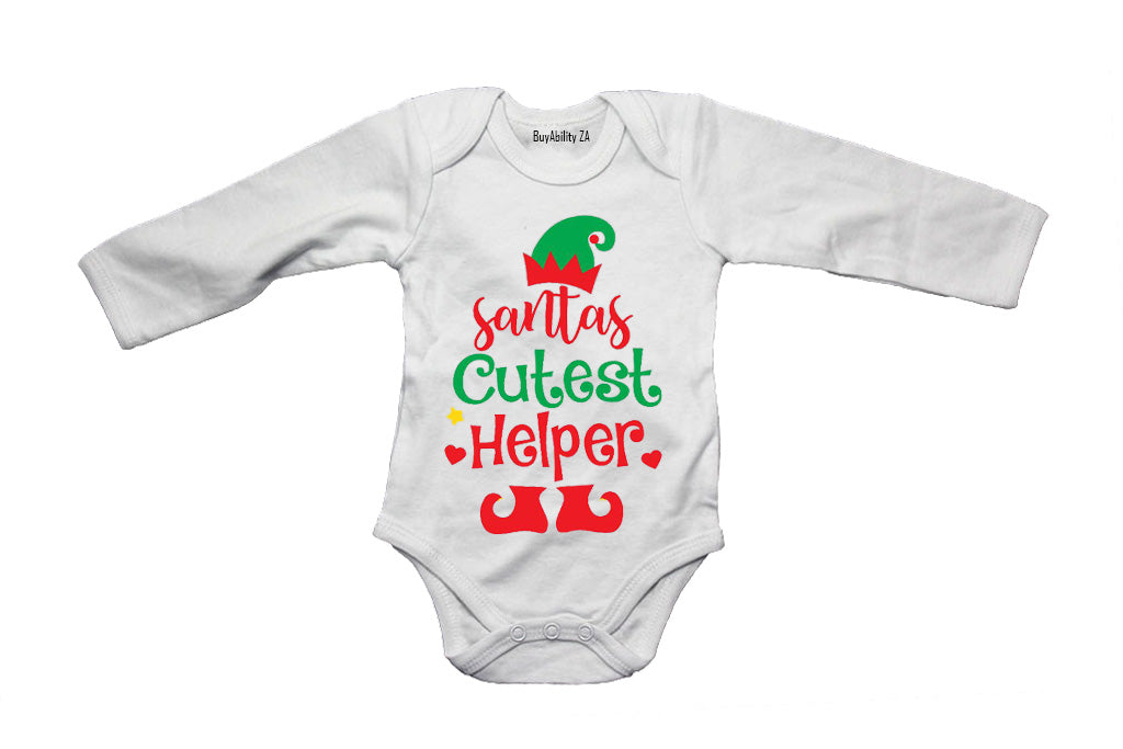 Santa's Cutest Helper - Christmas - Baby Grow