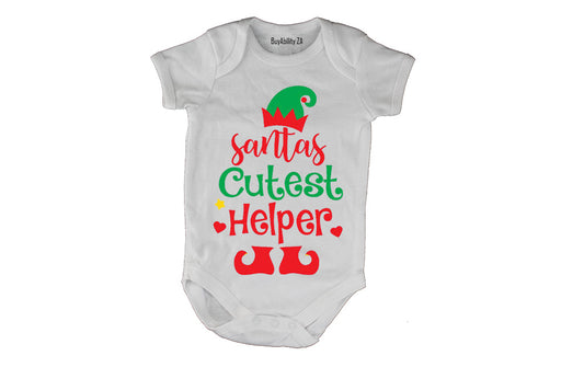 Santa's Cutest Helper - Christmas - Baby Grow