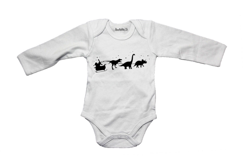 Santa's Dinosaur Reindeers - Christmas - Baby Grow