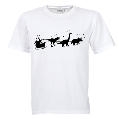 Santa's Dinosaur Reindeers - Christmas - Kids T-Shirt