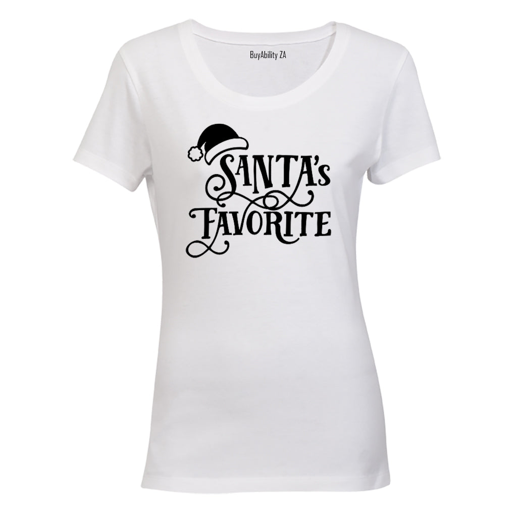 Santa's Favorite - Christmas Hat - Ladies - T-Shirt