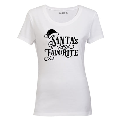 Santa's Favorite - Christmas Hat - Ladies - T-Shirt