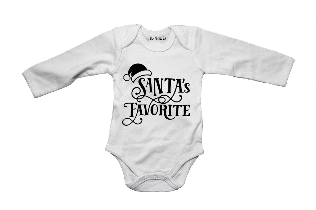 Santa's Favorite - Christmas Hat - Baby Grow