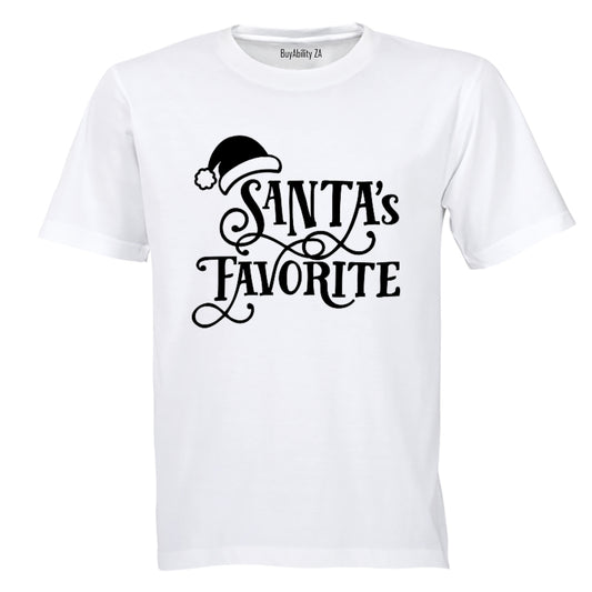 Santa's Favorite - Christmas Hat - Adults - T-Shirt