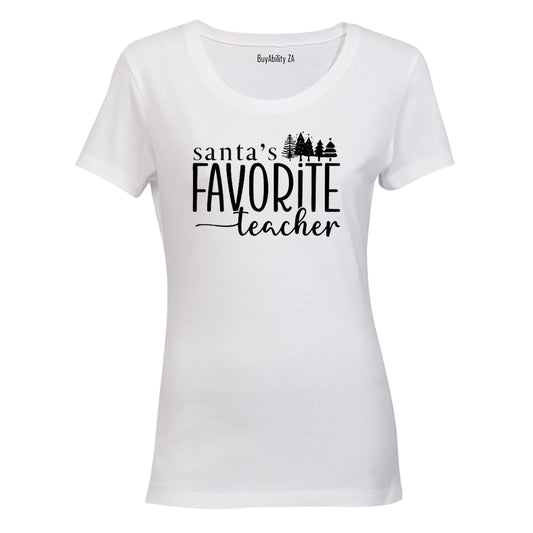 Santa's Favorite Teacher - Christmas - Ladies - T-Shirt