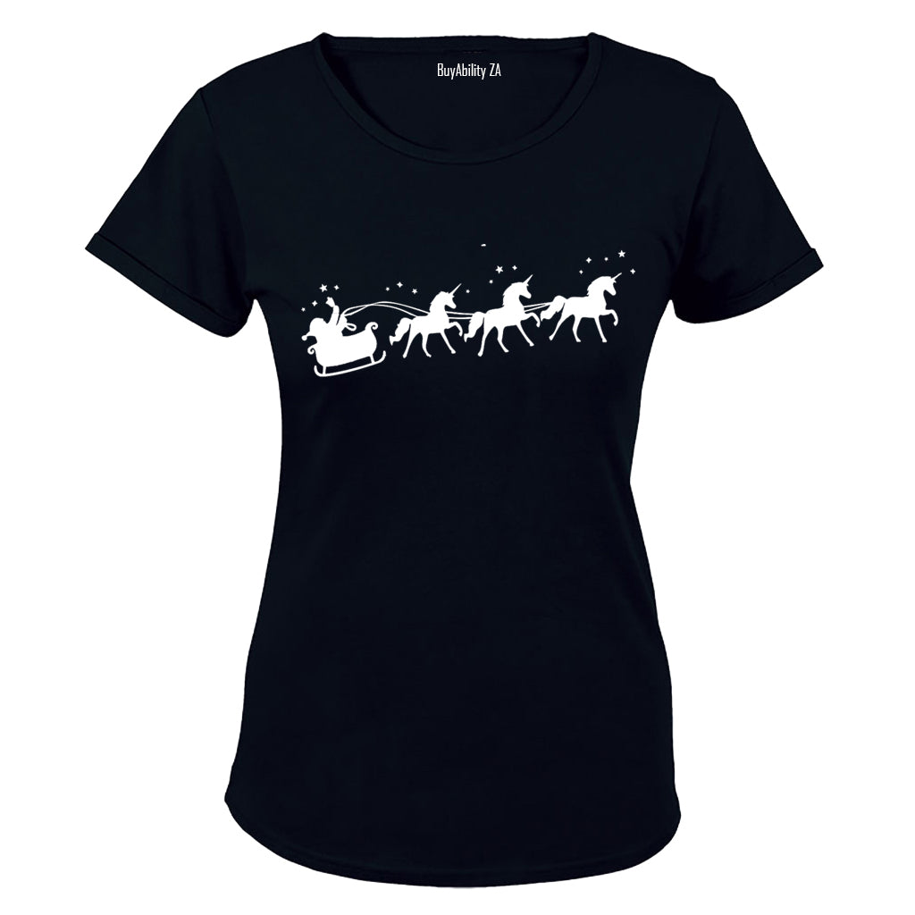 Santa's Unicorn Reindeers - Christmas - Ladies - T-Shirt