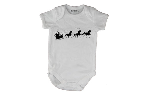 Santa's Unicorn Reindeers - Christmas - Baby Grow