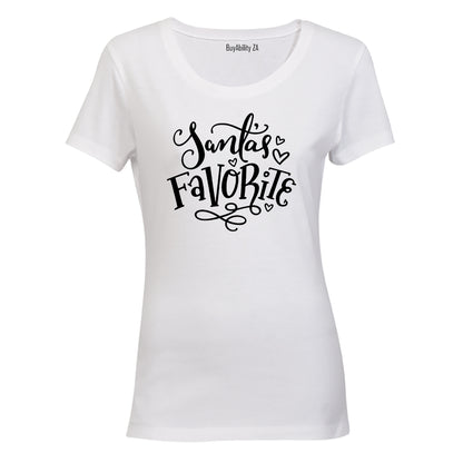 Santa's Favorite - Christmas Hearts - Ladies - T-Shirt