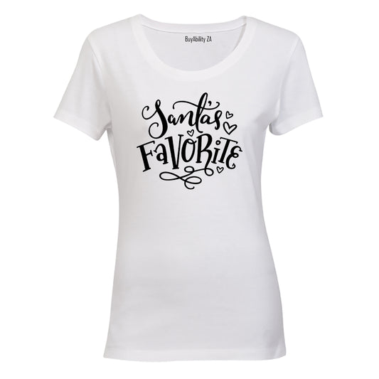 Santa's Favorite - Christmas Hearts - Ladies - T-Shirt