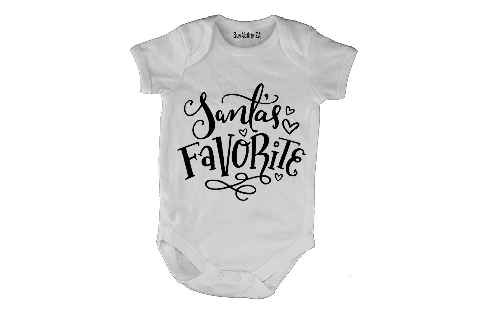 Santa's Favorite - Christmas Hearts - Baby Grow