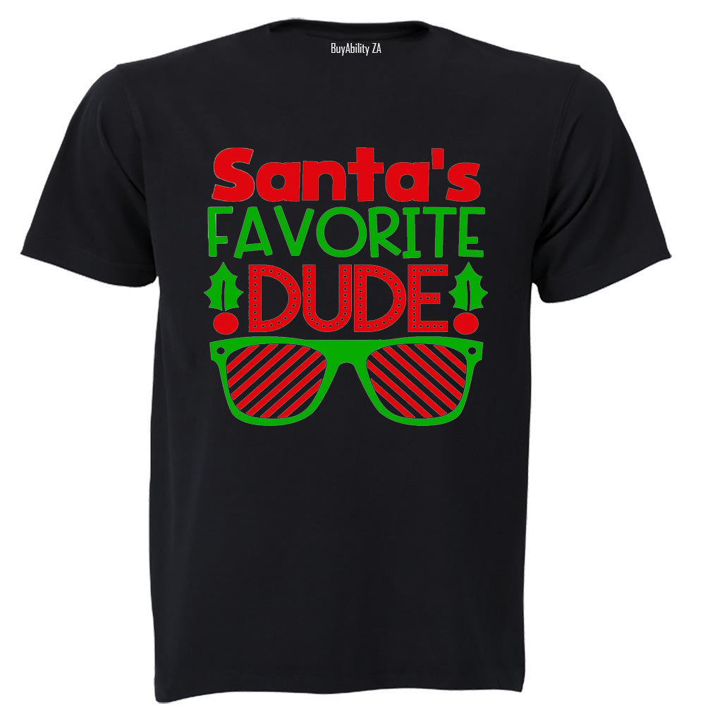 Santas Favorite Dude - Christmas - Kids T-Shirt