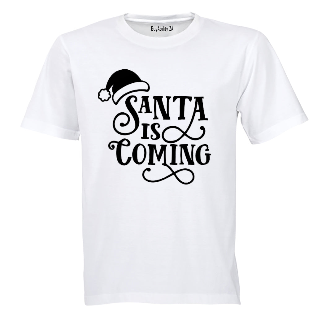 Santa is Coming - Christmas - Adults - T-Shirt - BuyAbility