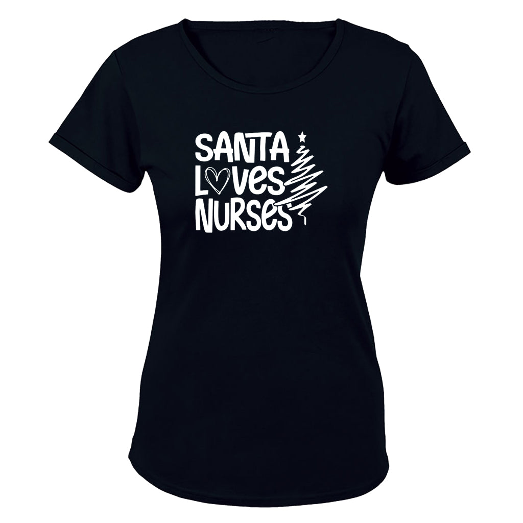 Santa Loves Nurses - Christmas - Ladies - T-Shirt - BuyAbility South Africa