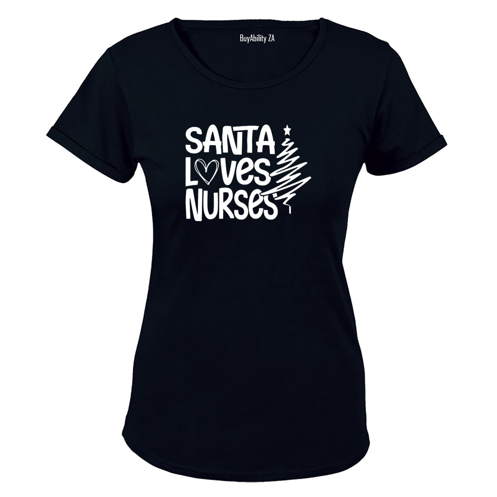Santa Loves Nurses - Christmas - Ladies - T-Shirt