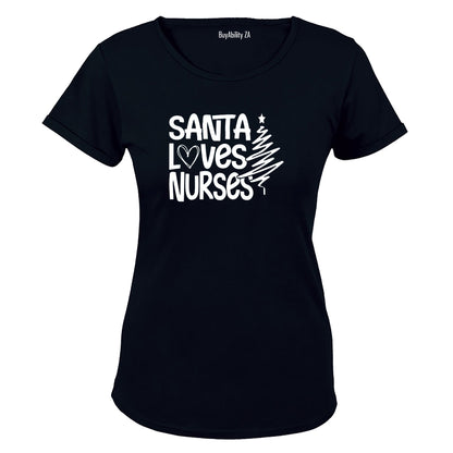 Santa Loves Nurses - Christmas - Ladies - T-Shirt