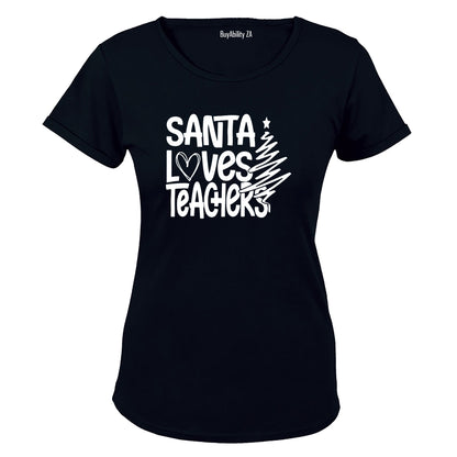 Santa Loves Teachers - Christmas - Ladies - T-Shirt