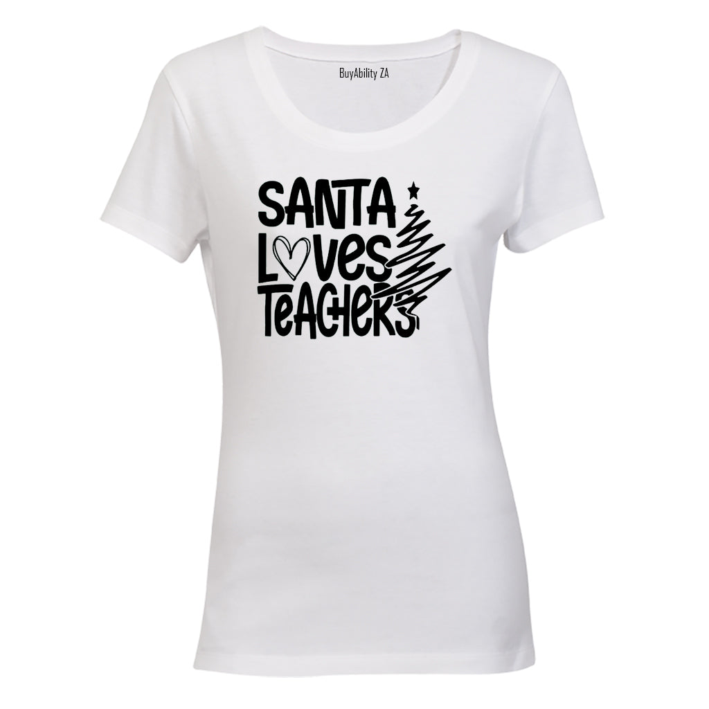 Santa Loves Teachers - Christmas - Ladies - T-Shirt