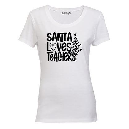 Santa Loves Teachers - Christmas - Ladies - T-Shirt