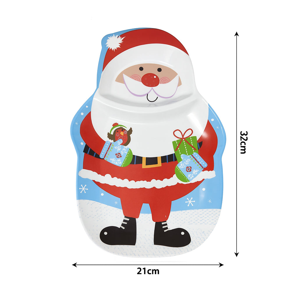 Santa Shaped Christmas Serving Plate