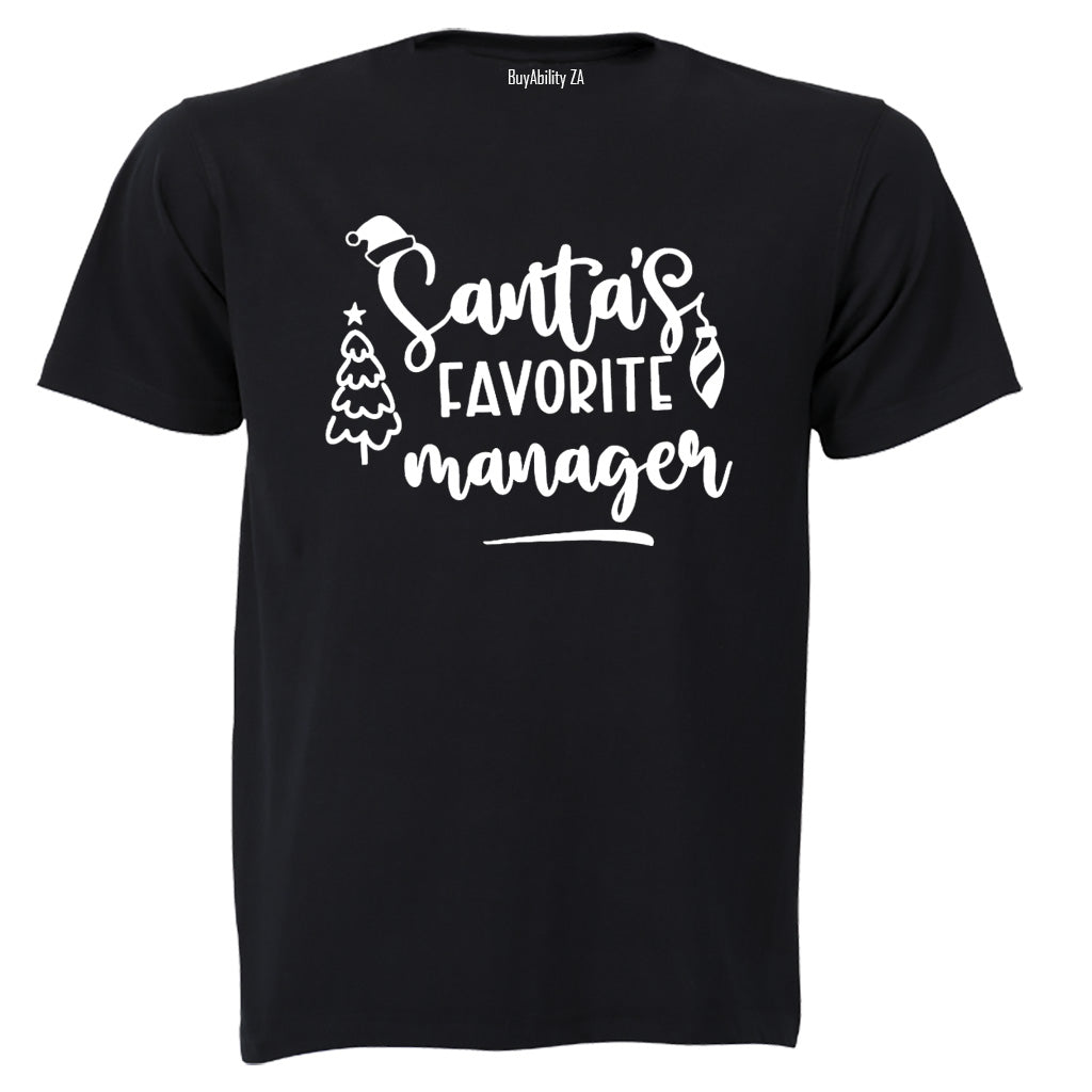 Santa's Favorite Manager - Christmas - Adults - T-Shirt - BuyAbility South Africa