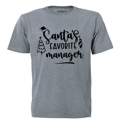 Santa's Favorite Manager - Christmas - Adults - T-Shirt - BuyAbility South Africa