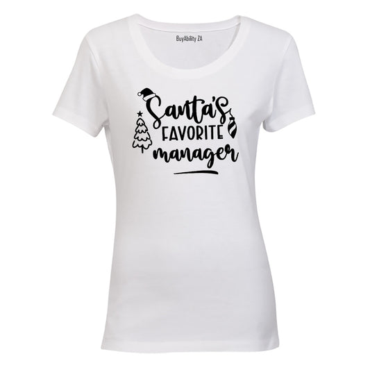 Santa's Favorite Manager - Christmas - Ladies - T-Shirt - BuyAbility South Africa