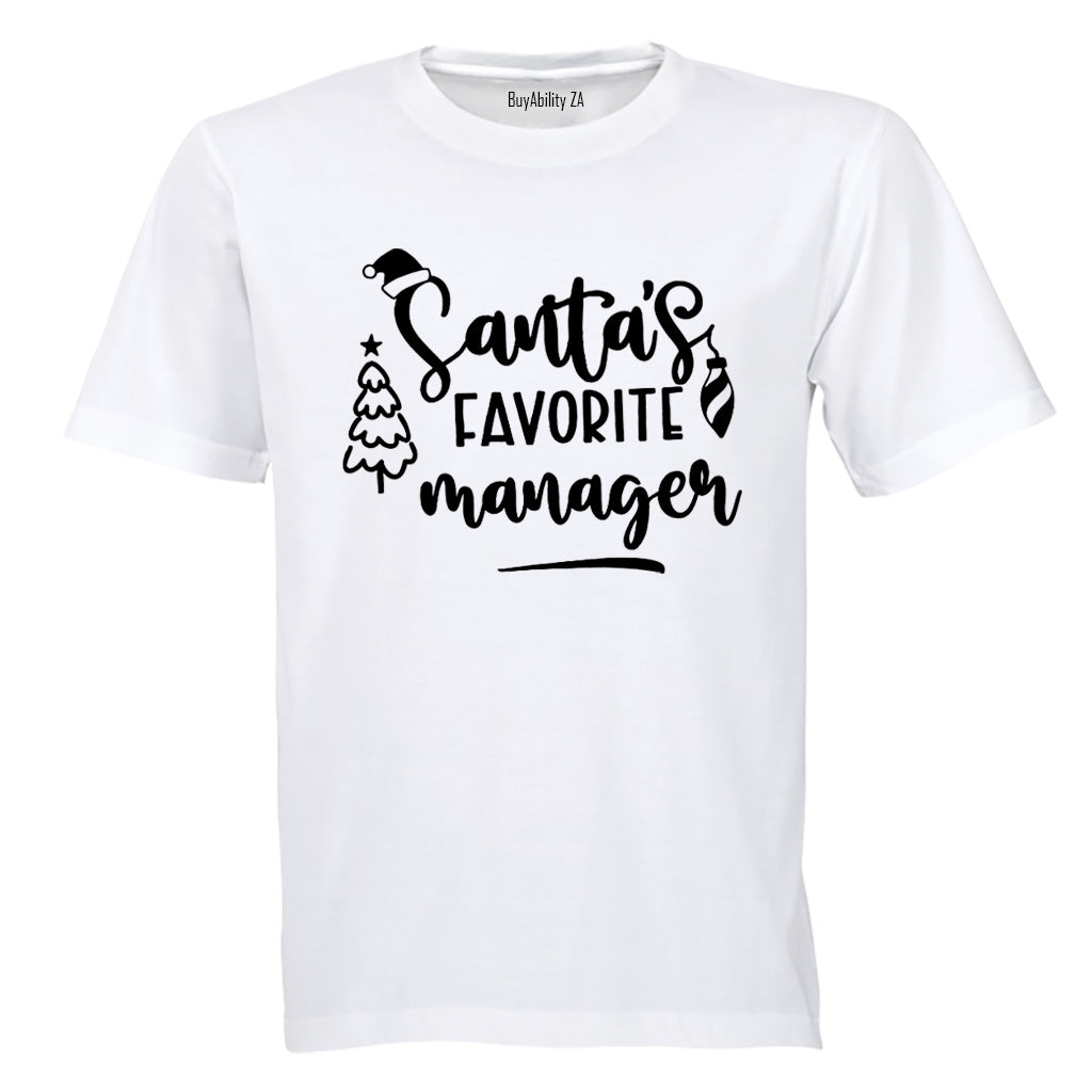 Santa's Favorite Manager - Christmas - Adults - T-Shirt - BuyAbility South Africa