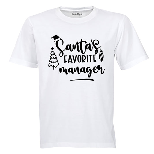 Santa's Favorite Manager - Christmas - Adults - T-Shirt - BuyAbility South Africa