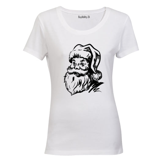 Santa Sketch - Christmas - Ladies - T-Shirt