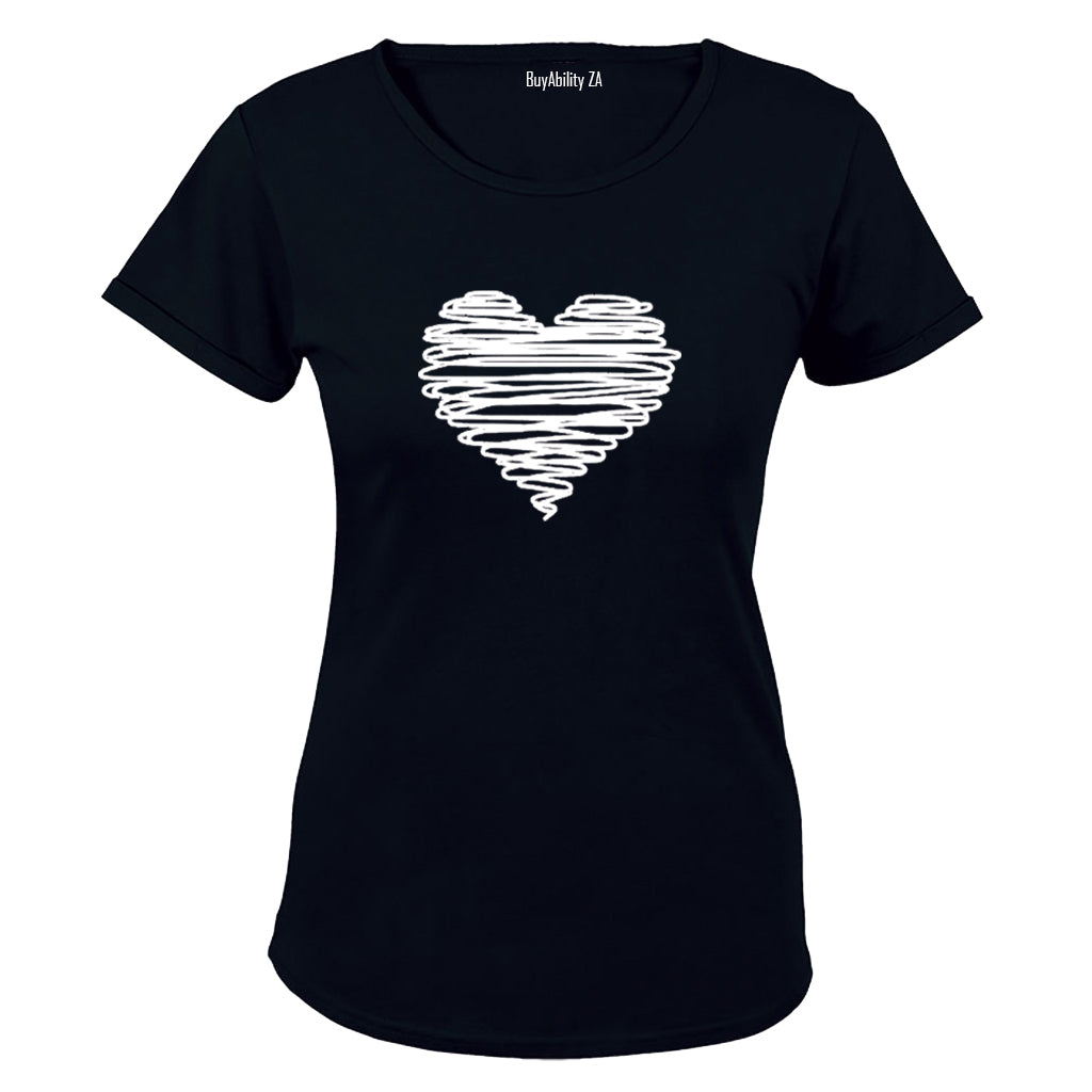 Scribble Heart - Valentine - Ladies - T-Shirt