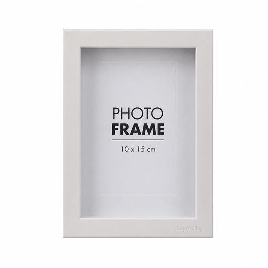 White Shadow Box Photo Frame - 10 × 15 cm