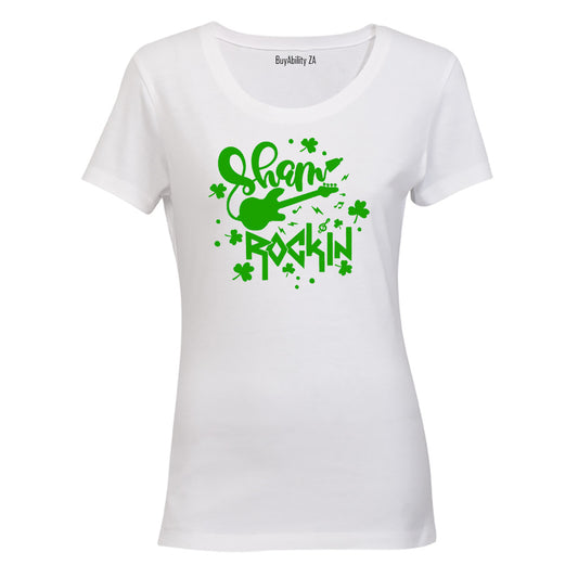 Sham-Rockin - St. Patrick's Day - Ladies - T-Shirt - BuyAbility South Africa