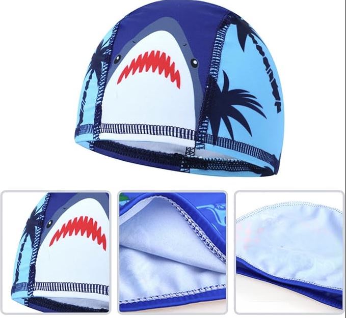 Shark - Fabric Swim Cap