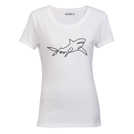 Shark Stencil - Ladies - T-Shirt