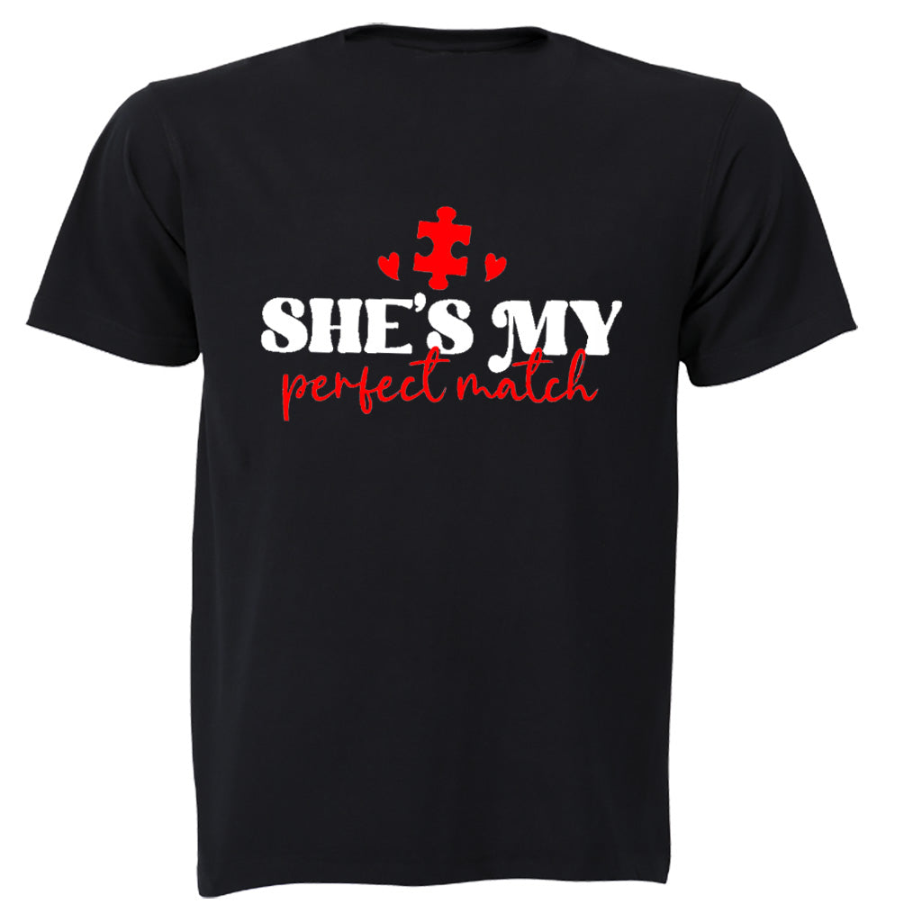 She's My Perfect Match - Valentine - Adults - T-Shirt - BuyAbility South Africa