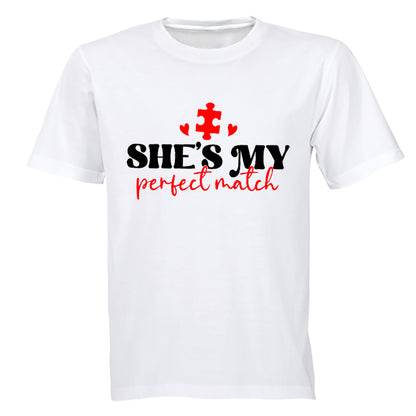 She's My Perfect Match - Valentine - Adults - T-Shirt - BuyAbility South Africa